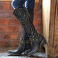 Abbott - Elegant boots with metal studs and solid heel