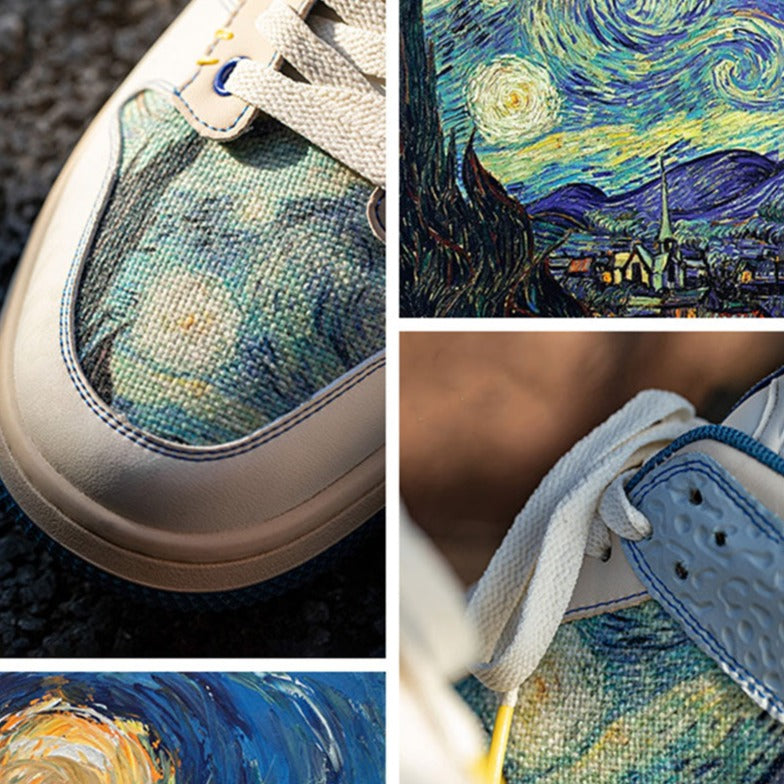 Van Gogh-inspirerte joggesko med stjernenatt