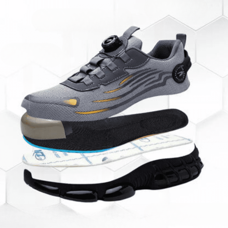 Henner Z90 Chaussures de sécurité ultralégères et résistantes à l'usure avec boucle rotative à embout d'acier